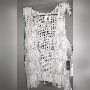 Angora Sweater Vest Woven Angora Blend M/L